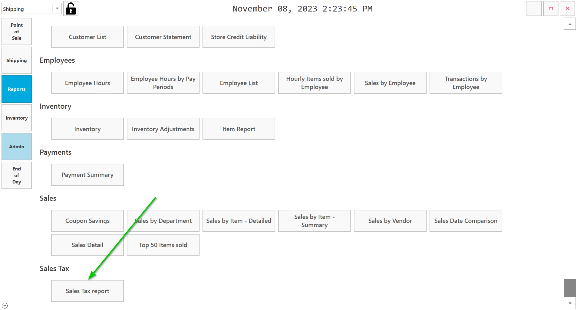How to create Sales Tax report