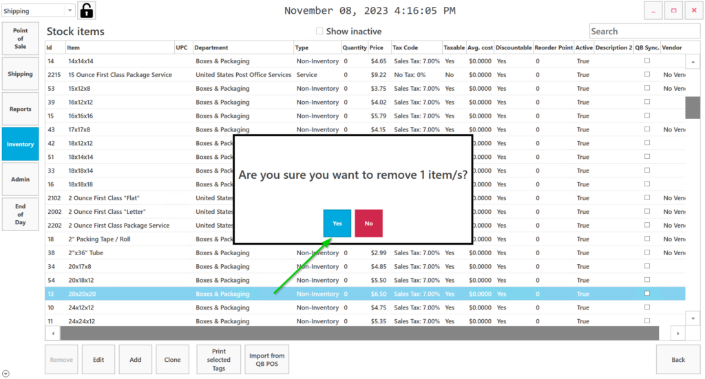 How to remove Stock Items – ROIPOS.com